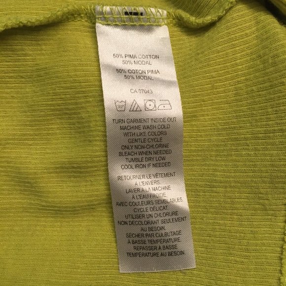 Long Acid Yellow Pima Cotton Ribbed Singlet Tank Top - Picture 13 of 14